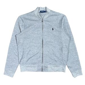 Polo Ralph Lauren Tech Fleece Heather Gray Bomber Jacket Mens Large